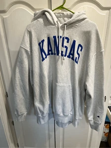 Sudadera con Capucha Doble Capa Tejido Inverso XXL Champion University of Kansas - Imagen 1 de 7