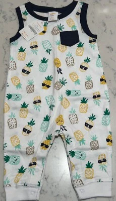 Romper Gymboree bebê menino estampa abacaxi peça única tamanho 3-6 meses novo com etiquetas - Imagem 1 de 4