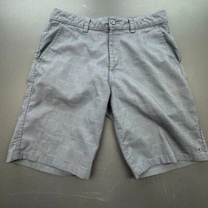 O'Neill Shorts Men’s 32 Gray Check Stretch Flat Front Casual Lightweight Summer - Picture 1 of 9