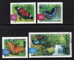 AUSTRALIA 2004 FAUNA AND FLORA (7th SERIES)"RAINFOREST BUTTERFLIES"SET VFU/MNH - Picture 1 of 1