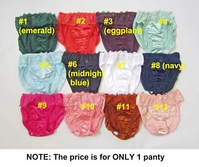 1 VINTAGE Victoria Secret SATIN FLORAL LACE BRIEF BIKINI PANTY S MAY FIT M SISSY - Image 1 of 4