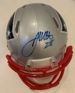 James White Signed NE Patriots Speed Mini Helmet autographed. BAS COA - Picture 1 of 9