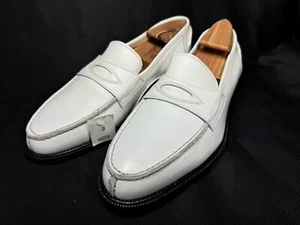 Vintage Cable & Co weiße Leder Penny Loafer elegante Schuhe Anti-Rutsch-Sohlen 11,5 D 43 - Bild 1 von 23