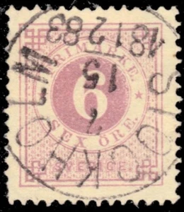 SWEDEN 31 - Numeral of Value "1877 Lilac" (pb73775) - Picture 1 of 1