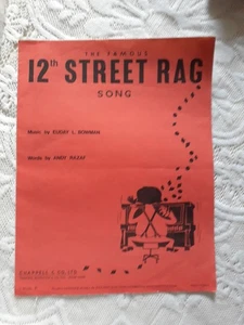 THE FAMOUS 12th RAGSTREET RAG VINTAGE MUSIC SHEET FOR PIANO, GUITAR & VOICE - Picture 1 of 6