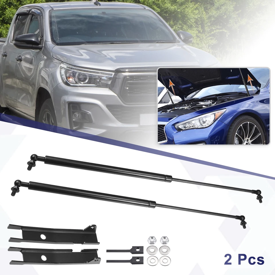 2 Pcs Front Hood Lift Supports Struts for Toyota Hilux SR5 2015-2019 Black - Image 1 of 4