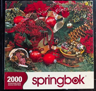 Springbok Puzzle COLORS OF CHRISTMAS 2000 Piece from 2008 34x42 - Image 1 of 3