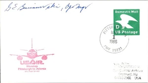 USAir Primer Vuelo Aeropuerto Pittsburgh Pennsylvania - Atlanta Georgia - 1986 - Imagen 1 de 2