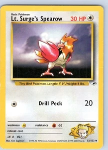 Pokemon TCG Lt. Surge's Spearow Gym Heroes 52/132 Unlimited Uncommon WOTC HP - Picture 1 of 2