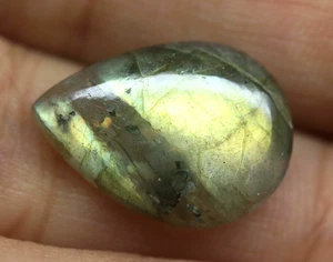 5 Ct Madagascar Natural Fire Labradorite Certified Untreated Pear Gemstone 16mm - Picture 1 of 6