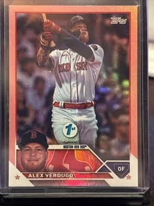 2023 Topps Series 1 1st Edition Alex Verdugo Hot Pink Foil /10 #146 Red Sox RARE - Picture 1 of 4