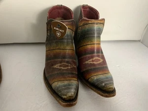 Ariat Womens Dixon Western Boot Bootie Naturally Distressed Saddle Blanket 6.5 B - Picture 1 of 6