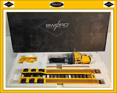 1/50 SWORD Peterbilt 379 w Rodgers 3 axle lowboy Yellow / Black FREE SHIPPING !! - Image 1 of 4