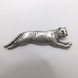 JJ Jonette Pewter Tiger Brooch VTG - Picture 1 of 8