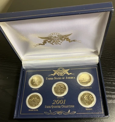 24Kt Gold Plated 2001 State Quarter Collection - Image 1 of 3