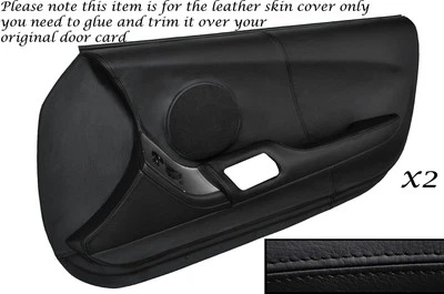 BLACK STITCH 2X FULL DOOR CARD LEATHER SKIN COVER FITS TOYOTA SUPRA MK4 93-02 - Image 1 of 3