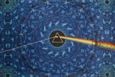 Nuevo Mini Azul 3D Pink Floyd Lado Oscuro de la Luna Prisma Tapiz Dormitorio Arte 45x30 Foto 1 de 3
