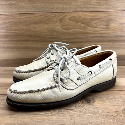 Allen Edmonds Mens Size 10 D Key Largo Beige Leather Boat Loafers Moc - Image 1 of 4