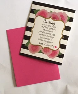 bridal shower stationary Chanel/Kate Spade theme thank you cards for a Kimberly - Picture 1 of 3