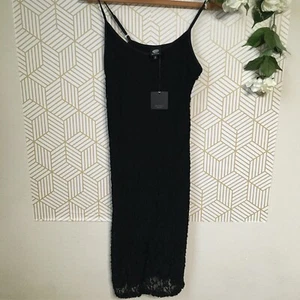 Nuevo con etiquetas Vestido Babeau Little Negro Encaje Ajustable Espagueti Correa Pequeño - Imagen 1 de 12
