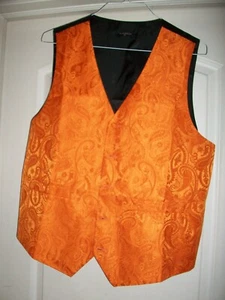 HISDERN Men's XL Vest Orange 5 Button NICE CLEAN-Ships FREE - Picture 1 of 3