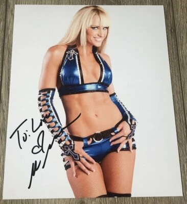 FOTO 8x10 RAW AUTÓGRAFO FIRMADO POR MICHELLE MCCOOL con PRUEBA EXACTA Foto 1 de 2