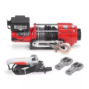More details for stealth electric winch 4500lb / 2040kg 12v with synthetic rope &amp; wireless remote
