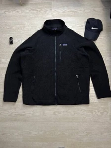 Vintage Patagonia Retro-X Jacket Deep Pile Fleece Full Zip USA Black XL - Picture 1 of 10