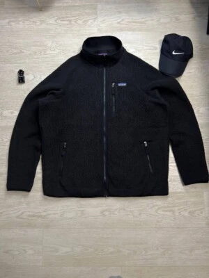 Vintage Patagonia Retro-X Jacket Deep Pile Fleece Full Zip USA Black XL - Image 1 of 4
