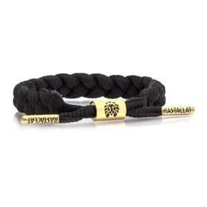 RASTACLAT Onyx II 2 Classic Black Gold Wristband Bracelet Shoelace Jewelry NEW - Picture 1 of 1