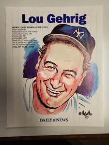 New York Yankees MLB Baseball Lou Gehrig 8" x 10" Player Poster - Daily News - Picture 1 of 2