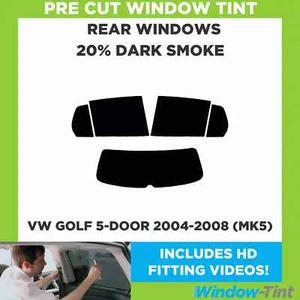 For VW Golf 5-door 2004-08 (MK5) Pre Cut Window Tint Kit 20% Dark Rear Car Film - Picture 1 of 10
