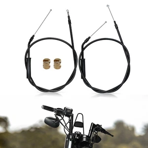 38" Softail Dyna Throttle Idle Cable Set for Harley 1996-2016 Wide Super Glide - Picture 1 of 8