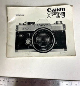 Cámara Canon FTb Manual de instrucciones originales, años 70, inglés - Imagen 1 de 3