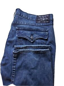 True Religion Ricky Dark Wash Denim Blue Jeans Relaxed Straight 40 x 33 Men's