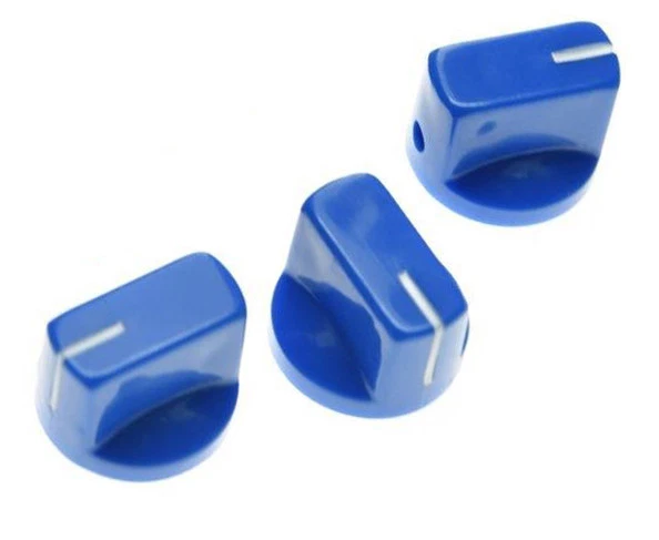 *NUEVO Juego de 3 PERILLAS Puntero Estilo Amperios para Amperios, Pedales + Guitarras Azul Foto 1 de 1