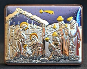Placa de pie de aluminio prensado de la escena de la Natividad NUEVA Navidad - Imagen 1 de 1