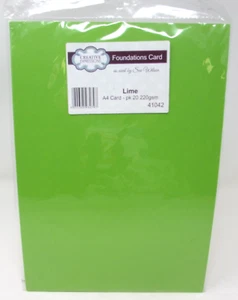 Tarjeta Creative Expressions A4 Foundations lima 20 unidades #41042 arte artesanal NUEVO - Imagen 1 de 4