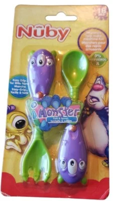 NŰBY Monster Fork & Spoon Set NIP - Image 1 of 2