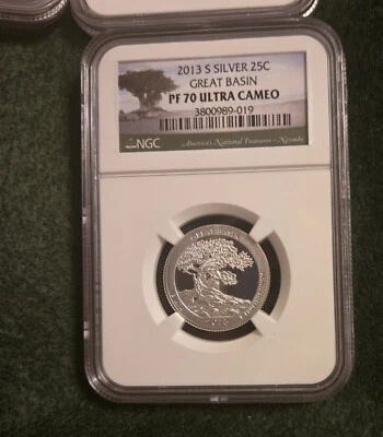 2013 S Great Basin Silver Quarter 25C NGC PF 70 Ultra Cameo 3 avl Early Releases - Image 1 of 4