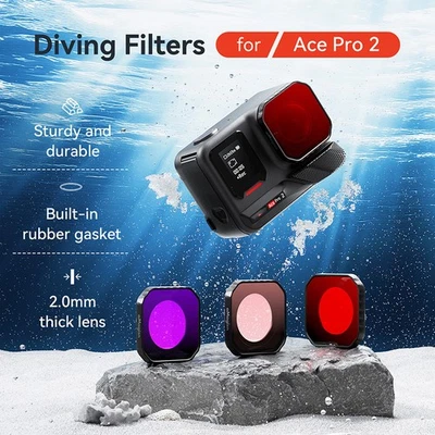 Sports Camera Diving Filter Lens Protective Filter Parts For Insta360 Ace Pro 2 - Image 1 of 4