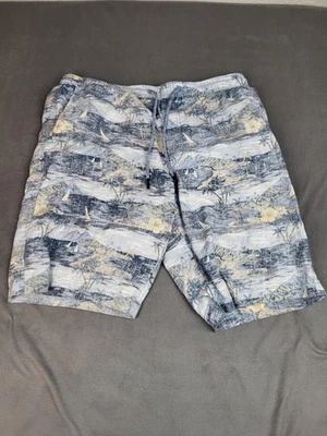 Tommy Bahama Pantalones Cortos de Lino Para Hombres Grandes Azul AOP Veleros Volcanes Cordón Foto 1 de 4