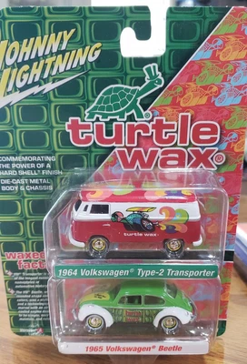 JOHNNY LIGHTNING - TURTLE WAX  1964 type 2 transporter and 1965 vw beetle - Image 1 of 2
