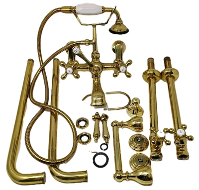 VTG Kingston Brass Freestanding Claw Foot Tub Faucet Shower Head Supply Line LOT - Image 1 of 4