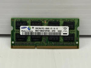 Samsung 2GB DDR3 2Rx8 PC3-8500S 1066MHz SODIMM Laptop Memory – M471B5673FH0-CF8 - Picture 1 of 2