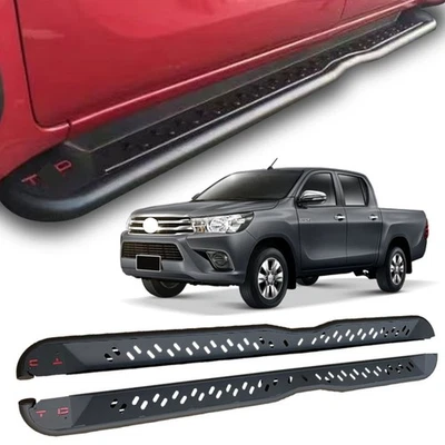 Running Boards Fits for 2016–2020 Toyota Hilux Revo Fixed Door Side Steps Bars - Image 1 of 4