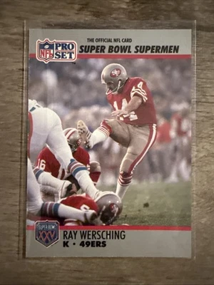 1990 Pro Set Super Bowl Supermen Ray Wersching #124 San Francisco 49ers - Image 1 of 2