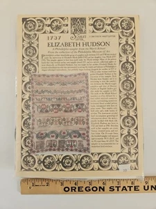 The Scarlet Letter ELIZABETH HUDSON 1737 40ct Leinen Kreuzstich Muster Set - Bild 1 von 4