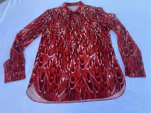 elie tahari women button up shirts sz S multicolor long sleeve polyester - Picture 1 of 14