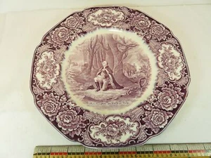 George Washington Valley Forge 1932 Bicentenary 10 1/2 inch Plate Purple Ducal - Bild 1 von 6